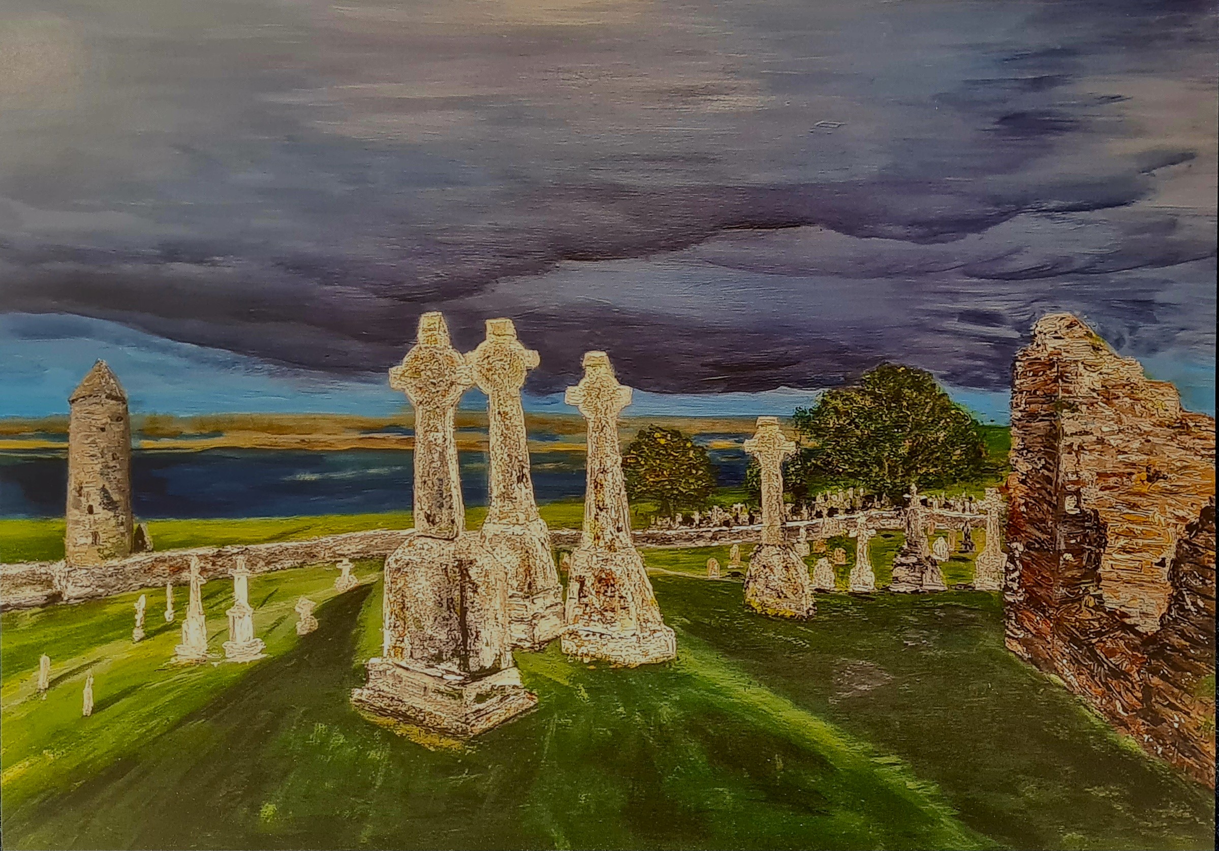 A4 print on card Clonmacnois aka 7 churches