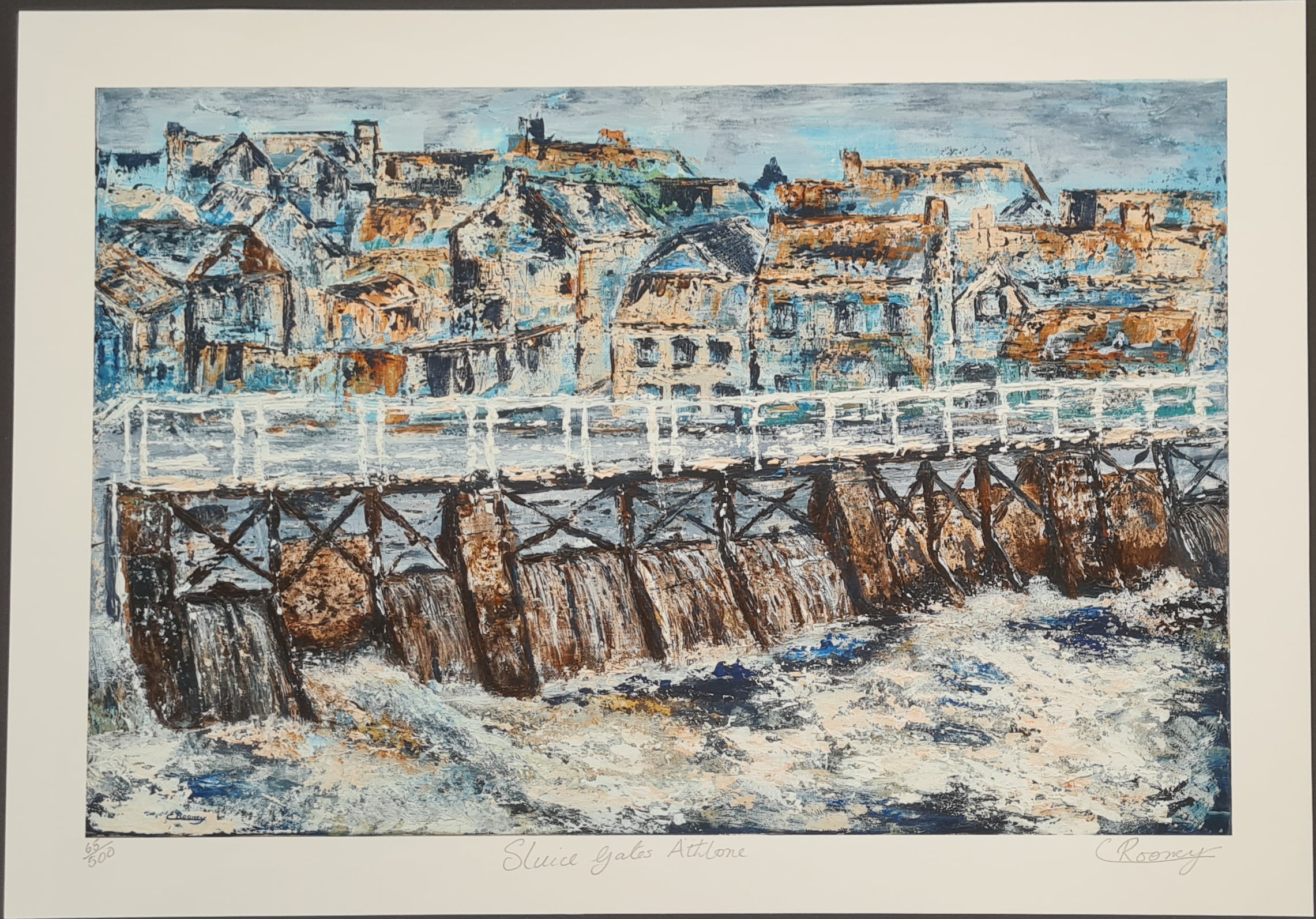 New powerful Sluice Gates Athlone - exciting Giclee print